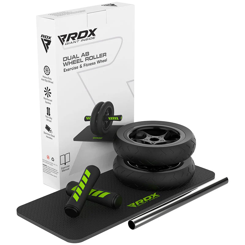 RDX W1 2-In-1 Ab Rullo A Rotelle E Tappetino Per Ginocchiere
