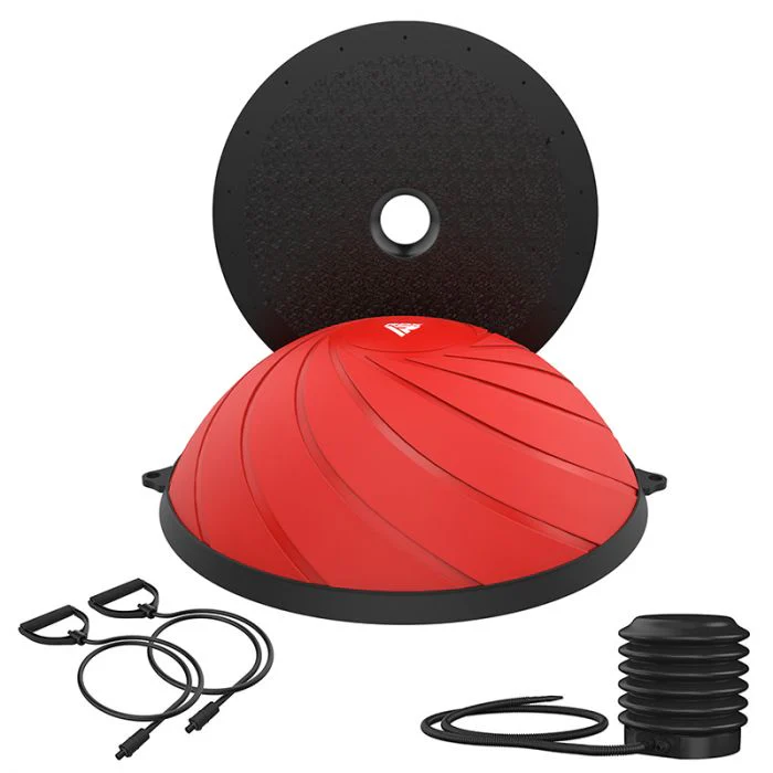 RDX TP Yoga Allenatore d'Equilibrio Mezza Palla con Tubi di Resistenza e Pompa ad Aria
