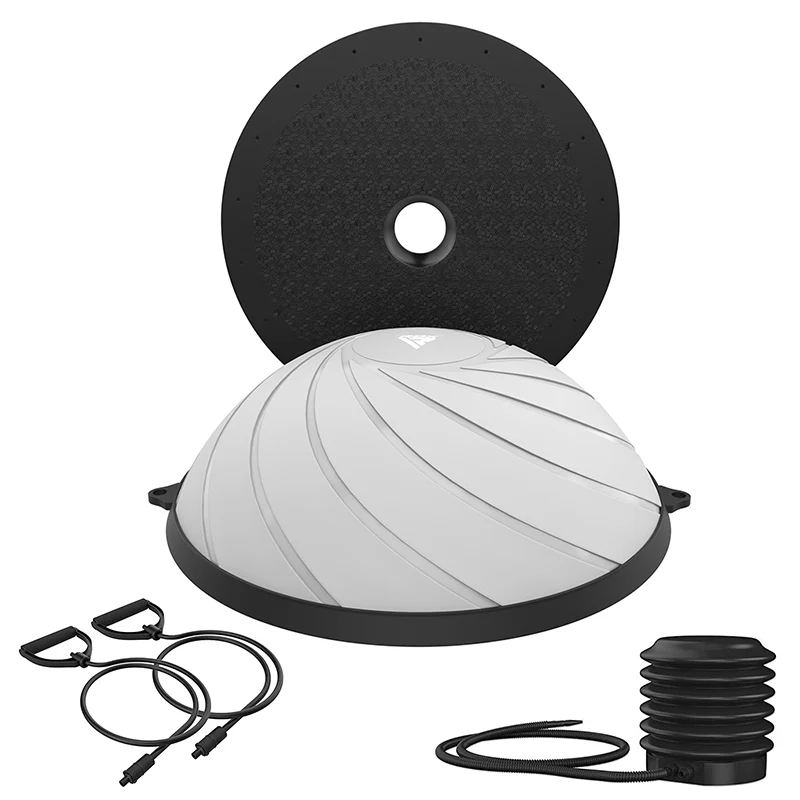 RDX TP Yoga Allenatore d'Equilibrio Mezza Palla con Tubi di Resistenza e Pompa ad Aria - Image 15