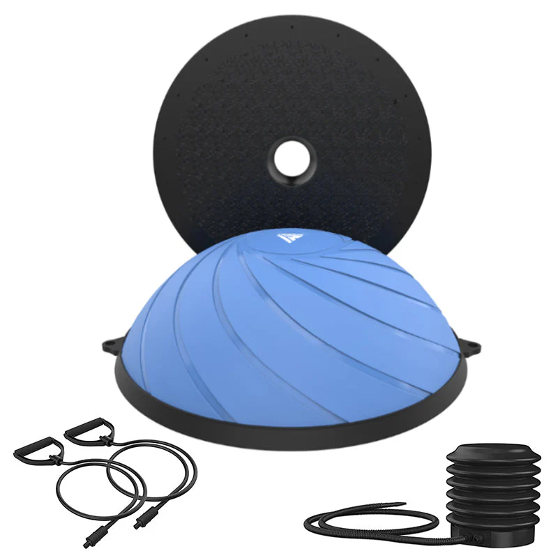 RDX TP Yoga Allenatore d'Equilibrio Mezza Palla con Tubi di Resistenza e Pompa ad Aria - Image 3
