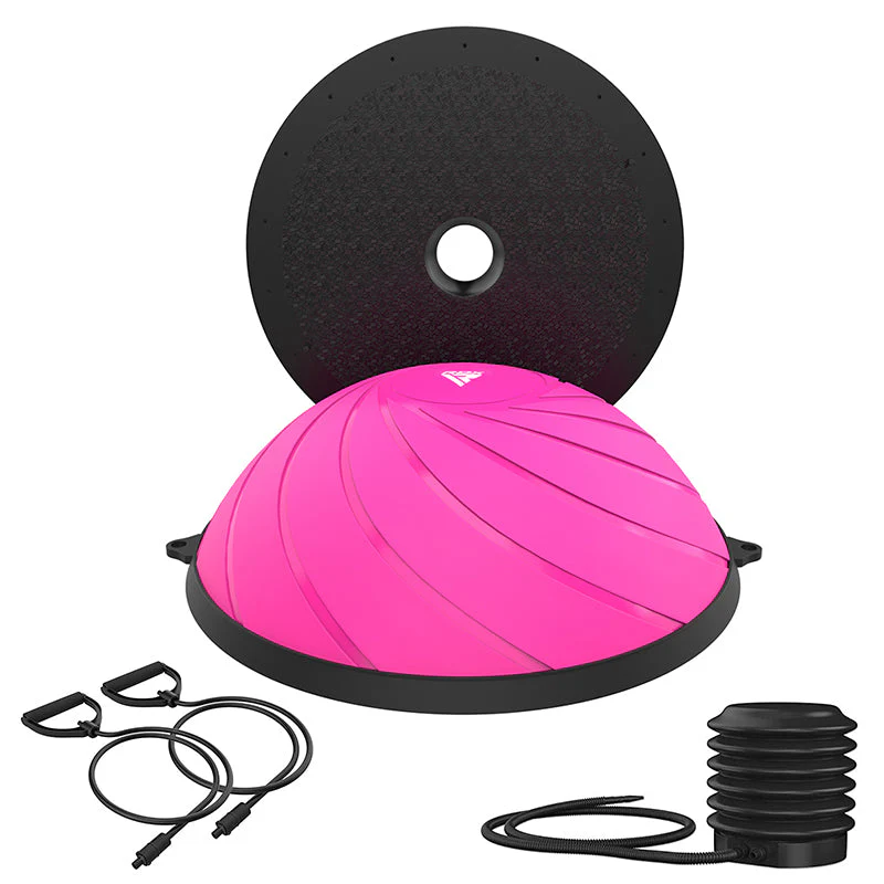 RDX TP Yoga Allenatore d'Equilibrio Mezza Palla con Tubi di Resistenza e Pompa ad Aria - Image 5