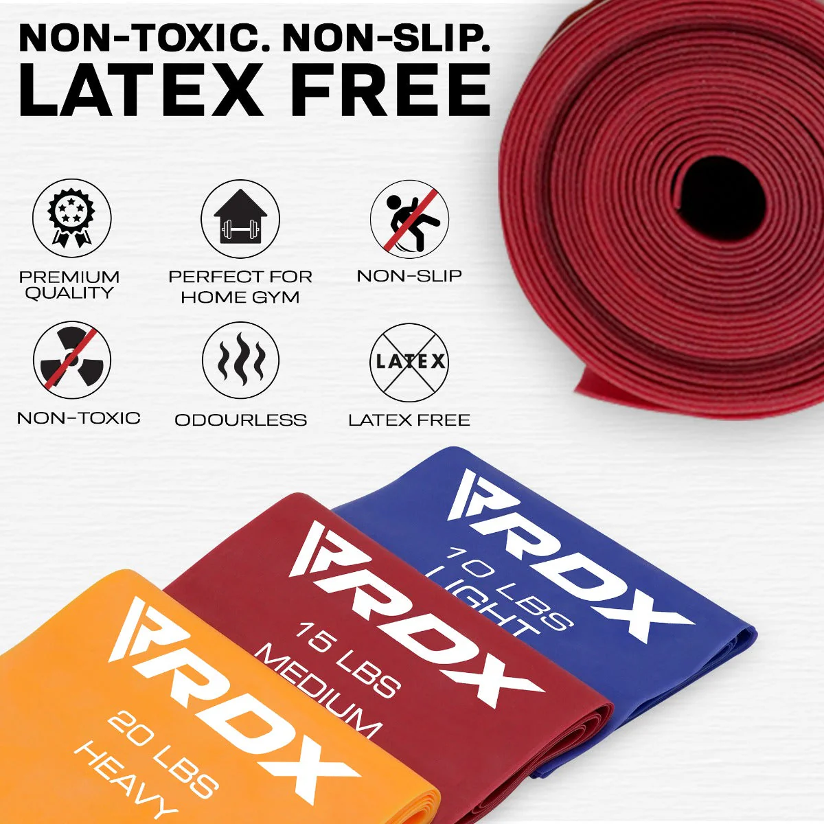 RDX B1 Piatte TPE Resistenza Allenamentodi Bande Set - Image 4