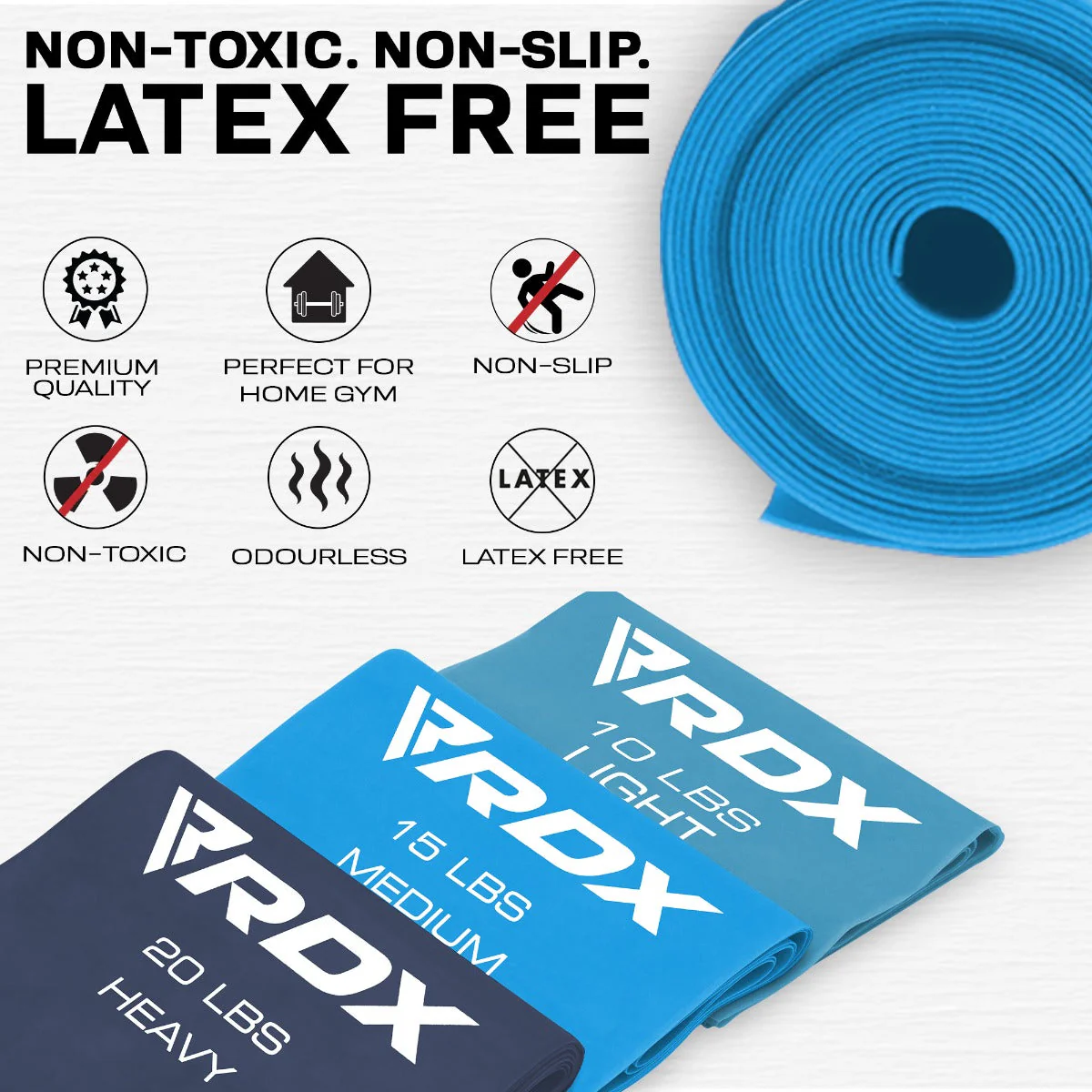RDX B3 Piatte TPE Resistenza Allenamentodi Bande Set - Image 3