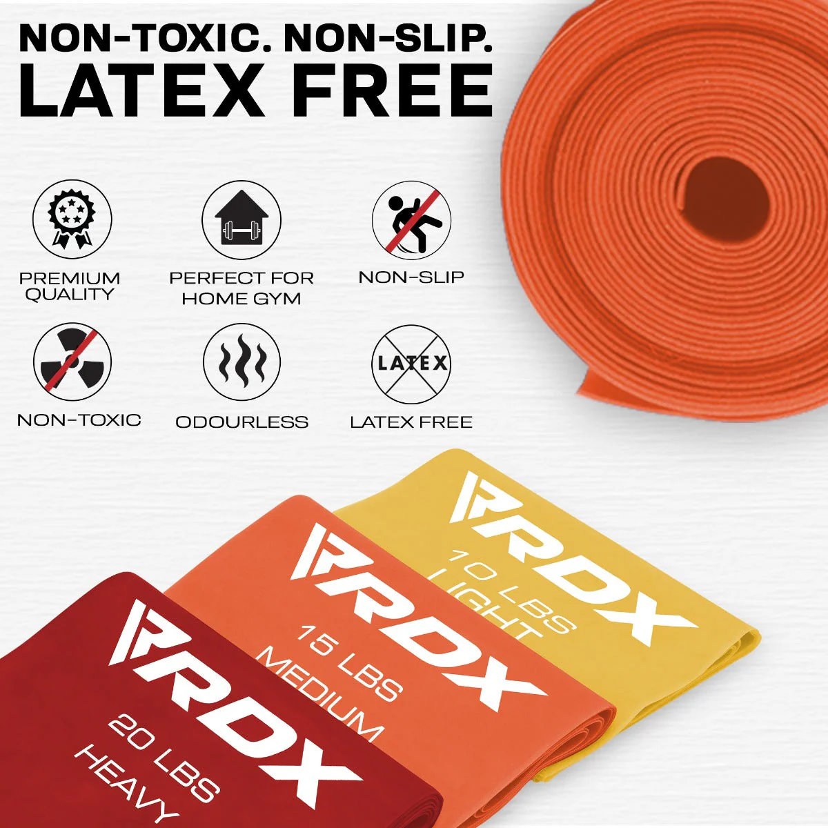RDX B4 Piatte TPE Resistenza Allenamentodi Bande Set - Image 3