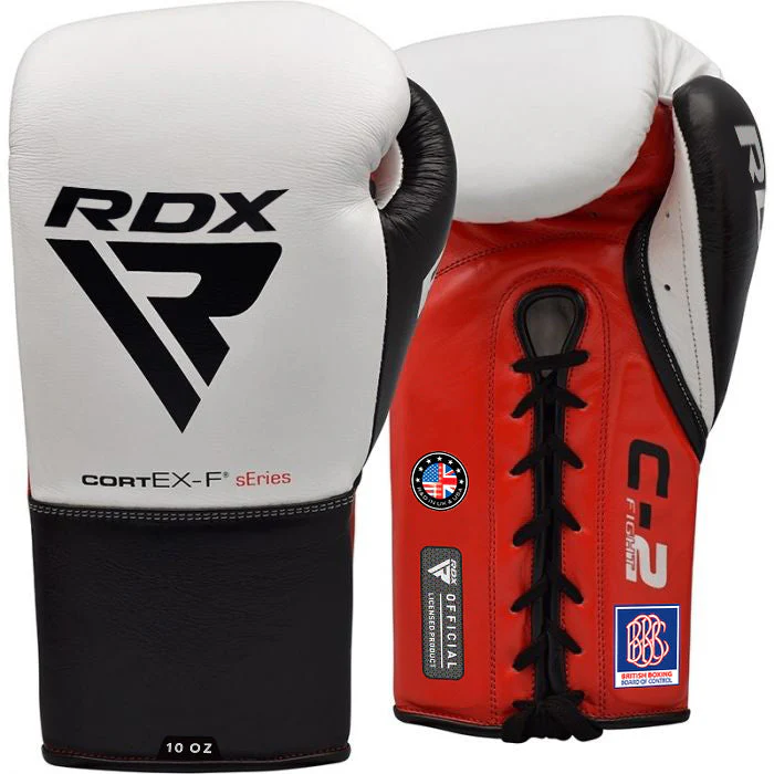 RDX C2 Fight Guantoni da boxe in pelle allacciati BBBOFC/BIBA/WBF/NYAC /NEVADA APPROVED