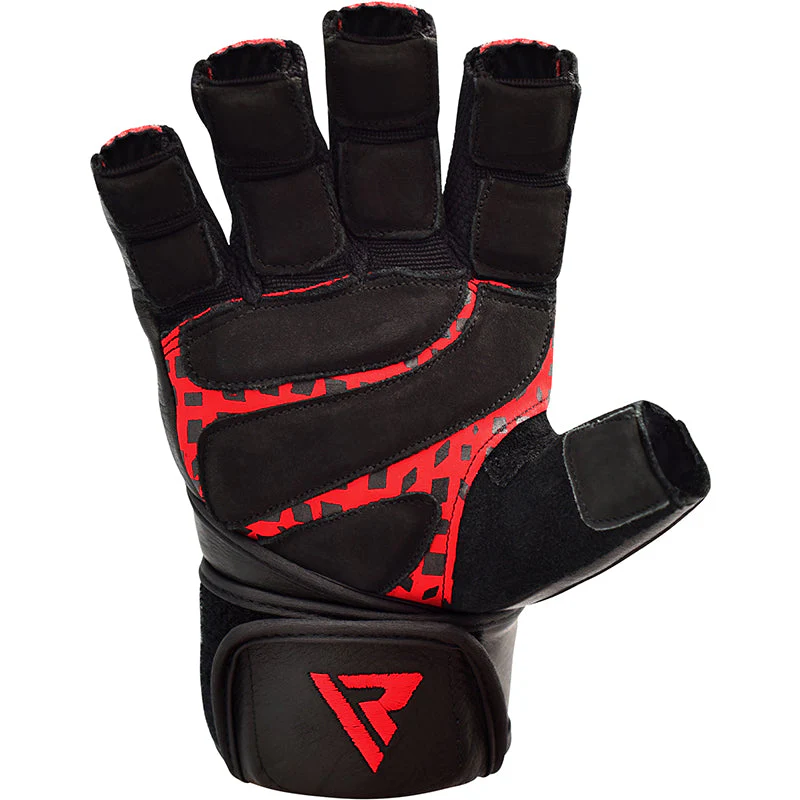 RDX L7 Guanti Fitness In Pelle Crown Con Cinturino - Image 3