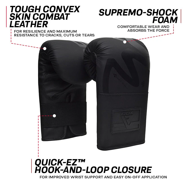 RDX F15 Noir Guanti Da Borsa Nera Opaca 4oz - Image 4