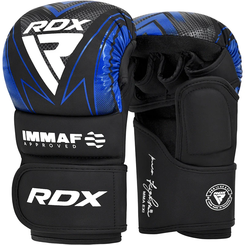 RDX IMMAF Approvati Guanti da Grappling Blu