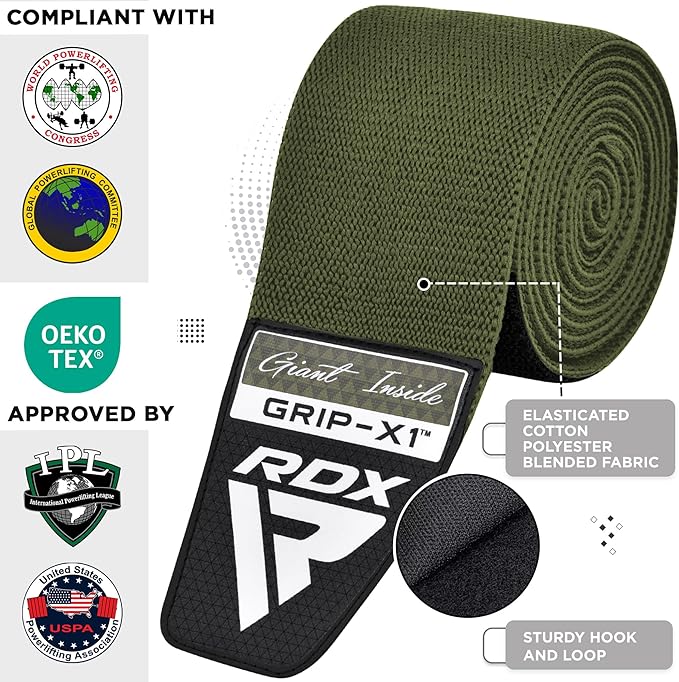 RDX K1 Bendaggi Elasticizzati A Compressione Del Ginocchio IPL & USPA Approvato - Image 14