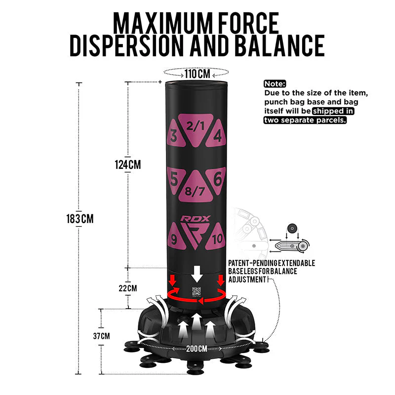 RDX KT Ronin 6piedi Rosa sacchi da boxe con bersaglio libero e set di guantoni
- Image 4
