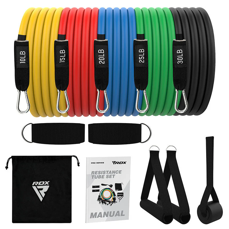 RDX L1 4-in-1 Per Impieghi Gravosi da 10 a 30 Libbre Set di Bande di Tubi di Resistenza con Maniglie