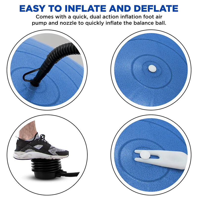 RDX B2 Palla Gonfiabile da Yoga con Base Antiscivolo, Tubi di Resistenza e Pompa D'aria - Image 14
