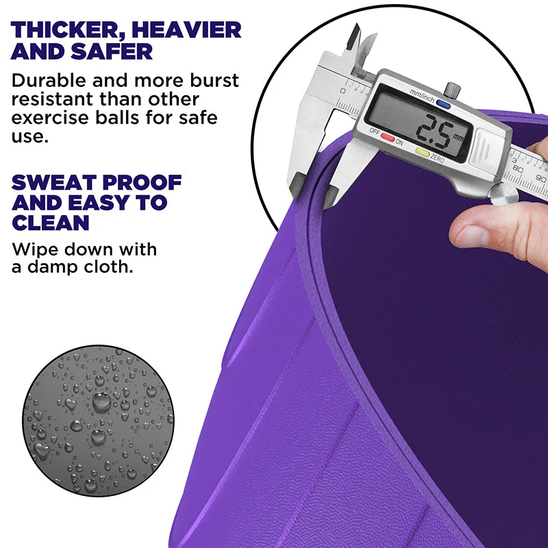 RDX B2 Palla Gonfiabile da Yoga con Base Antiscivolo, Tubi di Resistenza e Pompa D'aria - Image 27