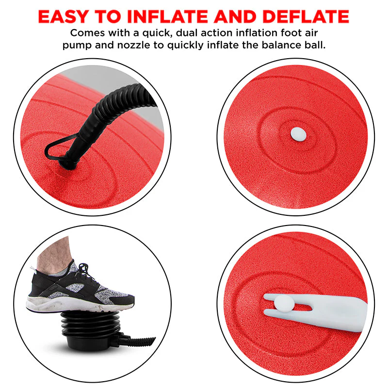 RDX B2 Palla Gonfiabile da Yoga con Base Antiscivolo, Tubi di Resistenza e Pompa D'aria - Image 5
