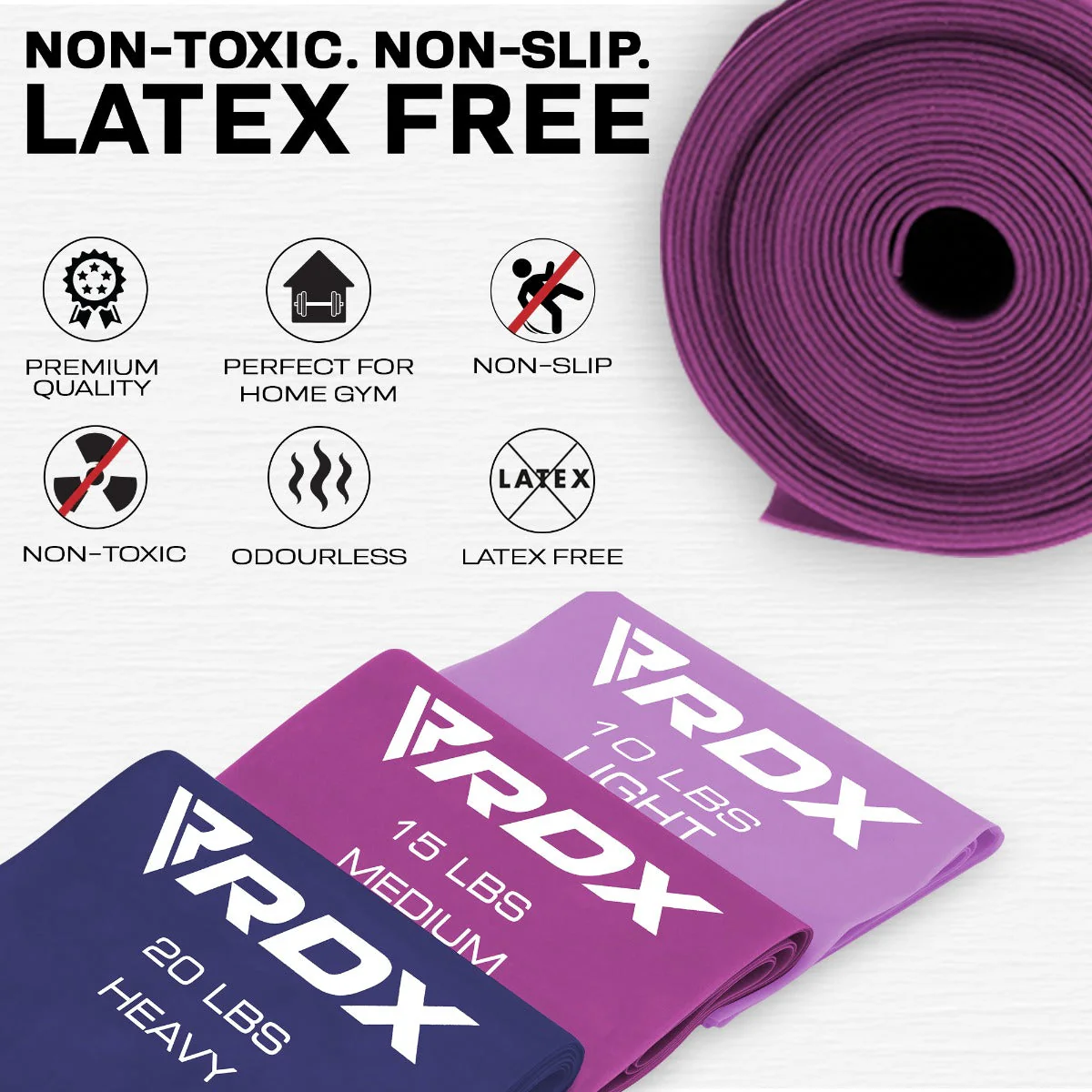 RDX B5 Piatte TPE Resistenza Allenamentodi Bande Set - Image 3