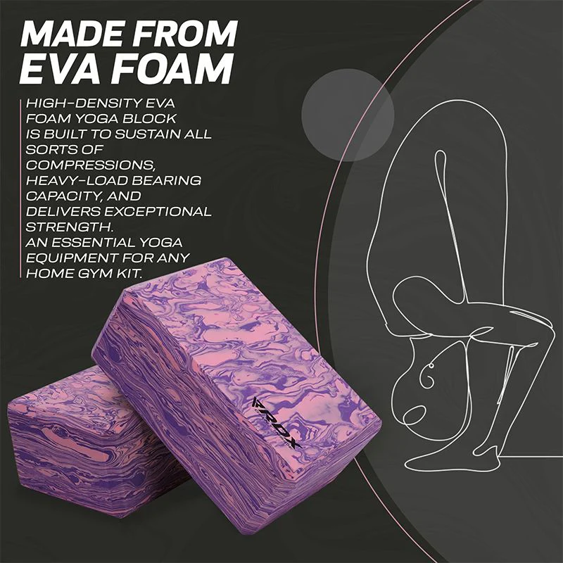 RDX PP Viola-Grigio Schiuma EVA Blocco Yoga in Mattone antiscivolo - Image 3