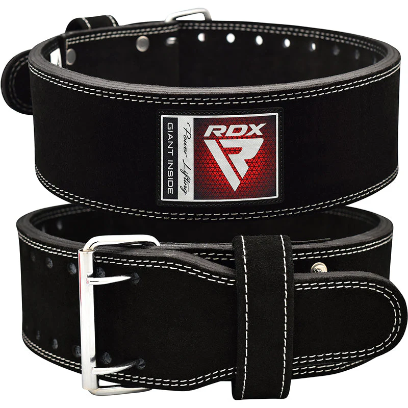 RDX 4PB Cintura Powerlifting In Pelle Scamosciata Nera - Image 3