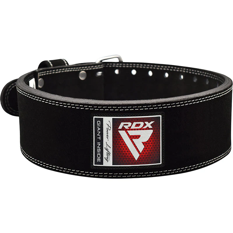 RDX 4PB Cintura Powerlifting In Pelle Scamosciata Nera - Image 4