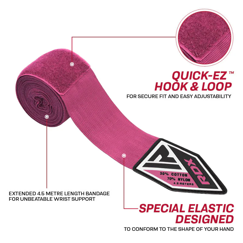 RDX RP 4,5m Rosa Donna Nastro Pro avvolgi mano per boxe, MMA & Muay Thai - Image 2