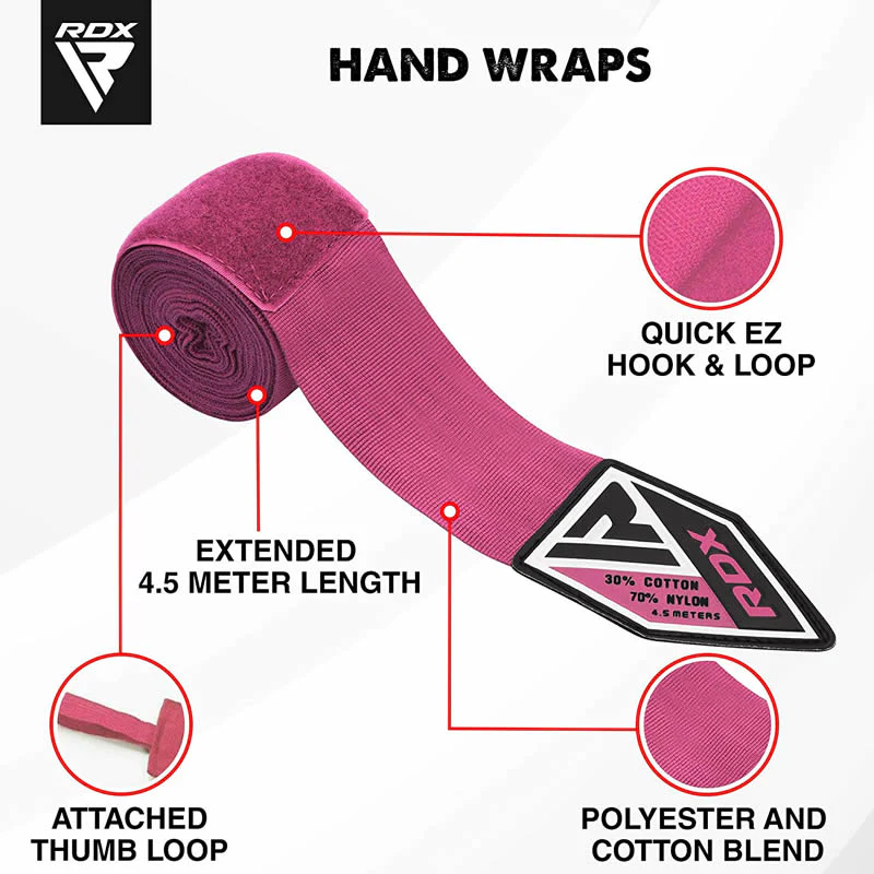 RDX RP 4,5m Rosa Donna Nastro Pro avvolgi mano per boxe, MMA & Muay Thai - Image 3