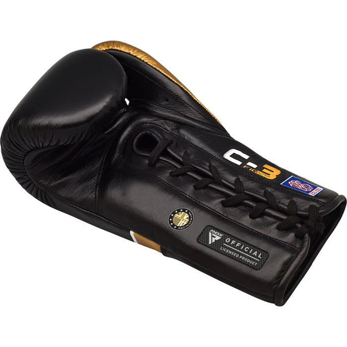 RDX C3 Fight Guantoni da boxe in pelle allacciati BBBOFC/BIBA/WBF/NYAC /NEVADA APPROVED - Image 9