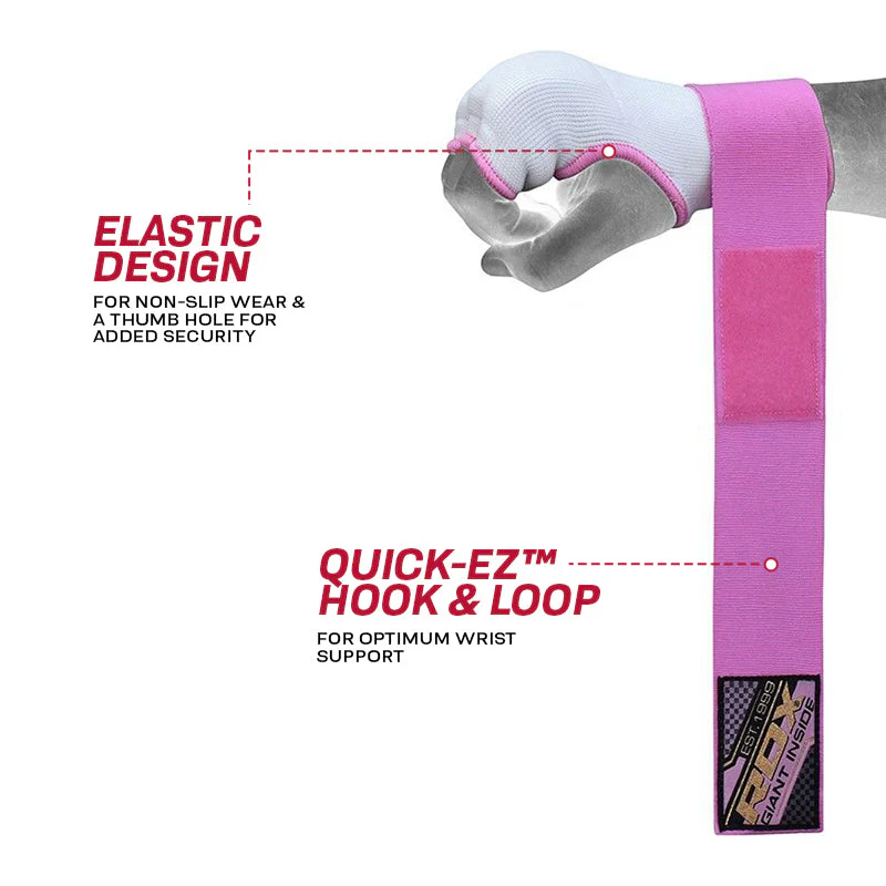 RDX IS da donna Guanti interni con cinturino imbottito in gel Rosa Bianco Certificato OEKO-TEXStandard 100 - Image 3
