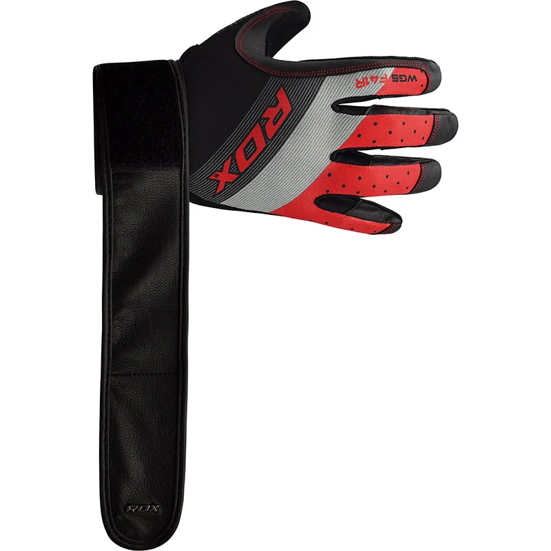 Guanti da palestra RDX F41 a dita intere con cinturino di sostegno per il polso, per sollevamento pesi pesanti - Image 3
