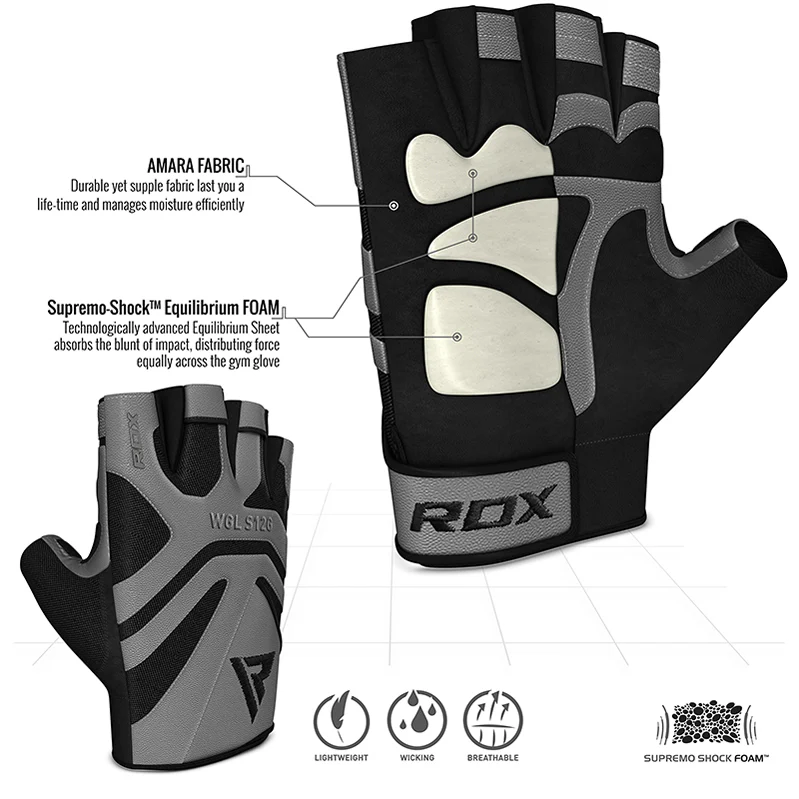 RDX S12 Guanti Da Fitness In Pelle Da Allenamento - Image 2
