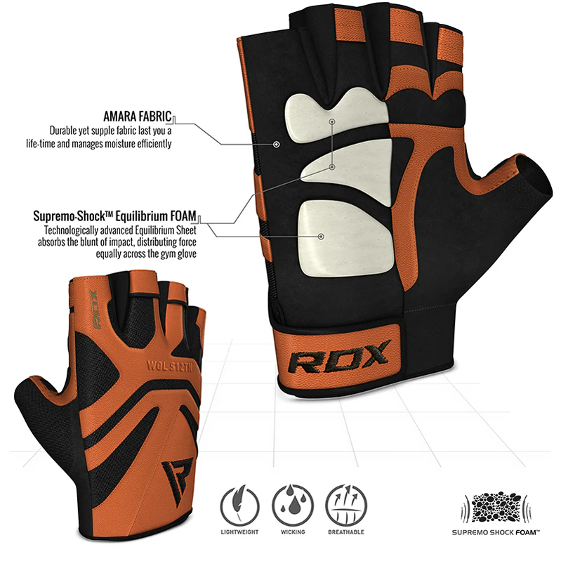 RDX S12 Guanti Da Fitness In Pelle Da Allenamento - Image 6