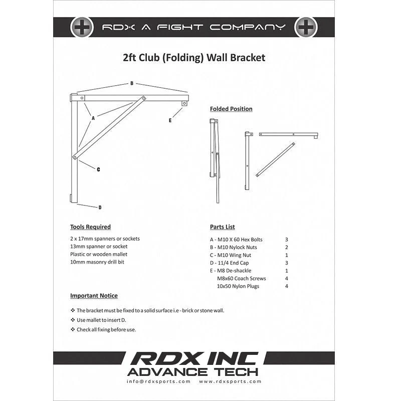 RDX X2B Staffa Da Parete Pieghevole - Image 4