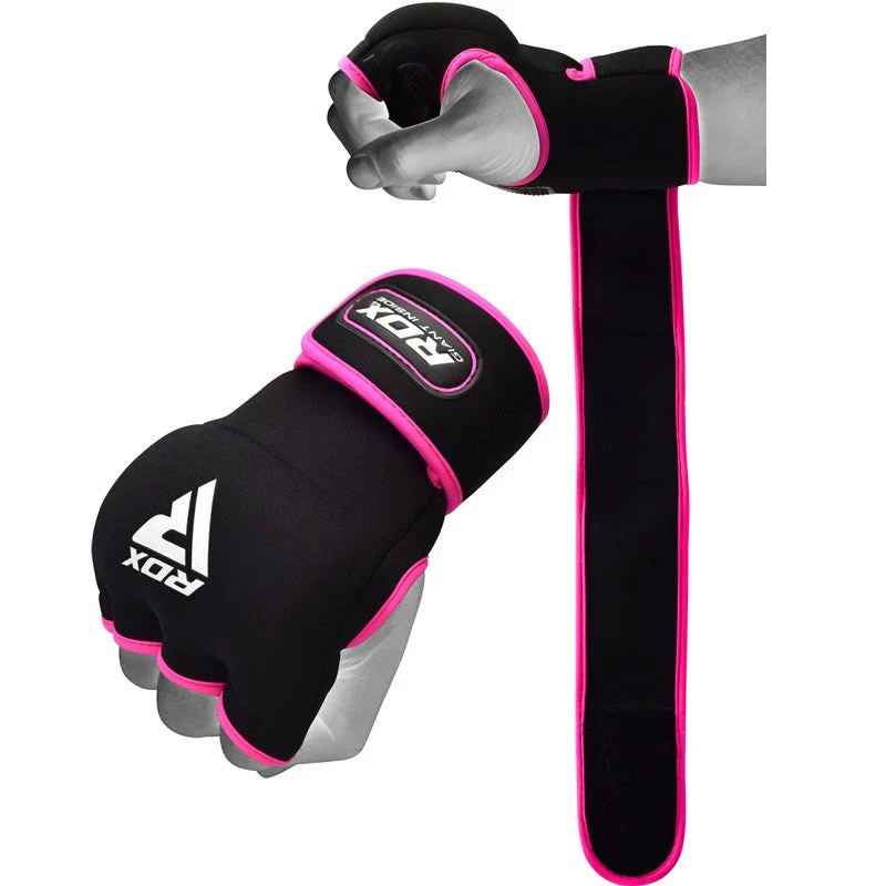 RDX X8 Guanti Da Boxe Rosa In Gel Interno Con Cinghia