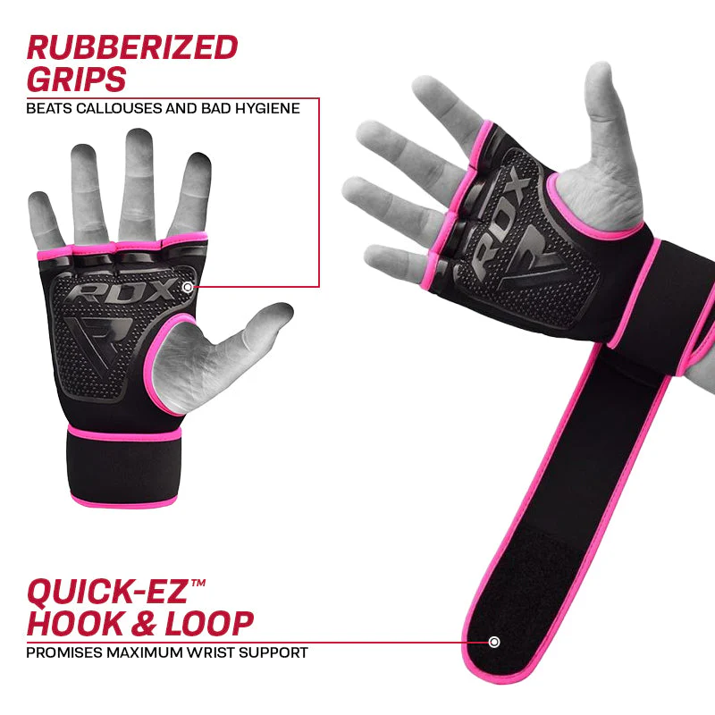 RDX X8 Guanti Da Boxe Rosa In Gel Interno Con Cinghia - Image 5