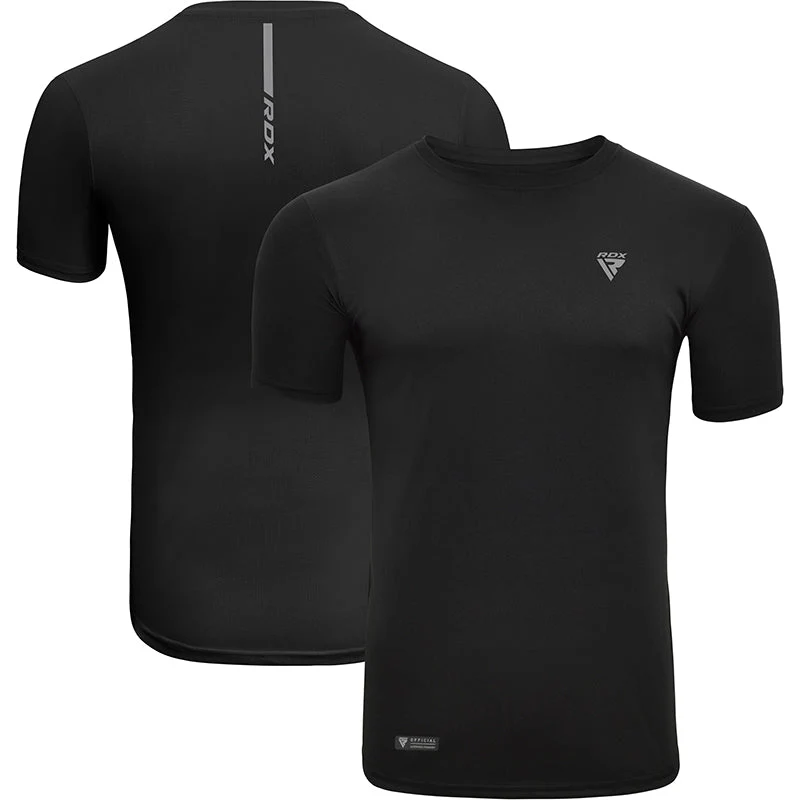 RDX T2 Nero Maniche Corte Maglietta Da Ginnastica Traspirante