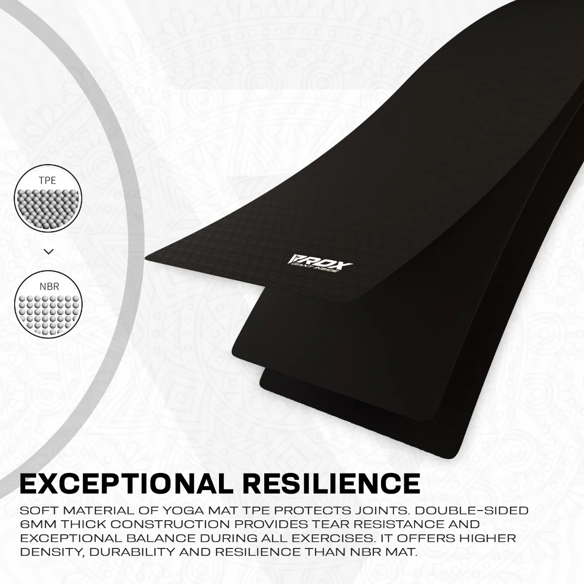 RDX YM 6mm TPE Gomma Yoga Mat - Image 3